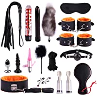 aheadad Nuevo Juego de Felpa Sexy Toy Suit Wand Massager Special Bundled Binding Set PU Leather SM Kit para Pareja…
